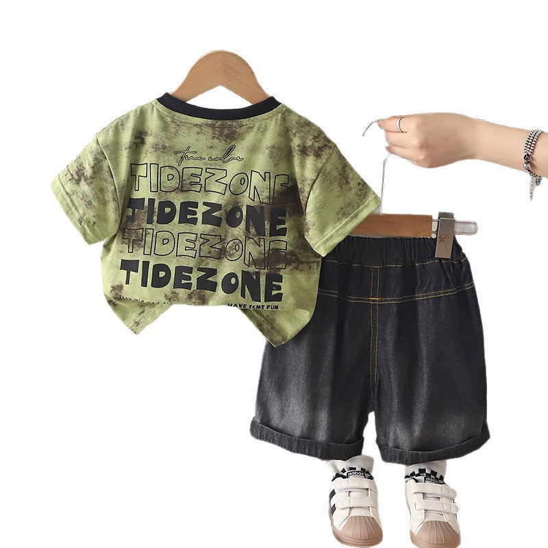 Summer short sleeved shorts two-piece set