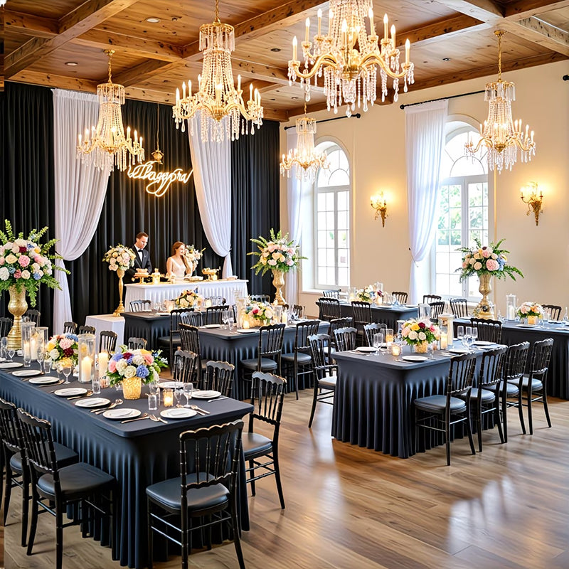 Stretch Spandex Table Cloth Rectangular, Fitted Table Cover for Weddings Parties Banquets Hotel Event Decoration