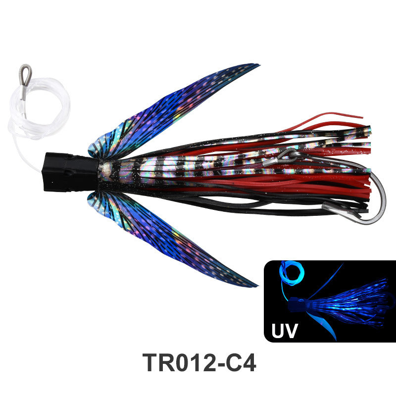 Squid Shape Trolling Lure – 225mm 77g Large Soft Fishing Bait, Deep Sea Boat Trolling Jig for Tuna & Pelagic Species