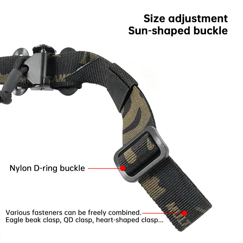 QD Tactical Rifle Sling, 2-Point Adjustable Airgun Strap, Nylon Quick Detach Sling for M4 AK Hunting