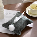 Chenille Tissue Cover & Napkin Organizer - Soft Plush Cloth Dispenser for Kitchen, Bathroom, Car