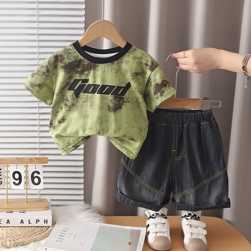 Summer short sleeved shorts two-piece set