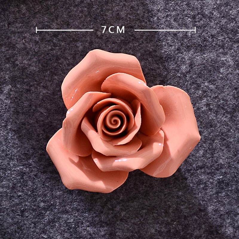 Ceramic 3D Wall Flowers - Hand-Painted Peony, Rose & Camellia Wall Decor for Wedding & Gift