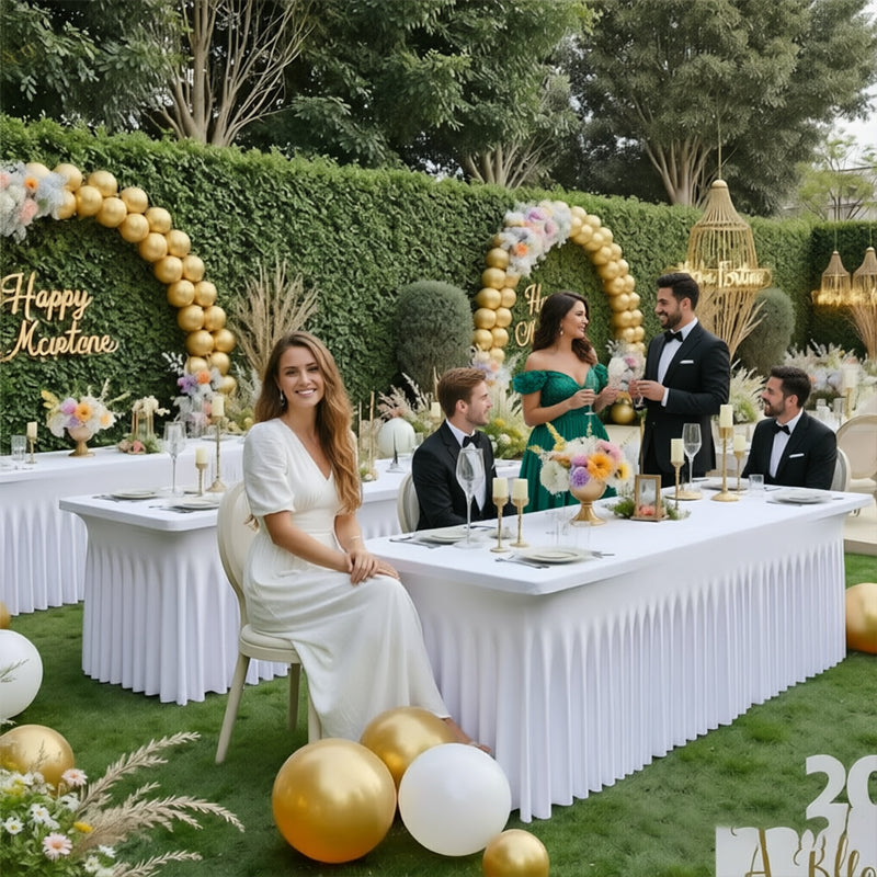 Stretch Spandex Table Cloth Rectangular, Fitted Table Cover for Weddings Parties Banquets Hotel Event Decoration