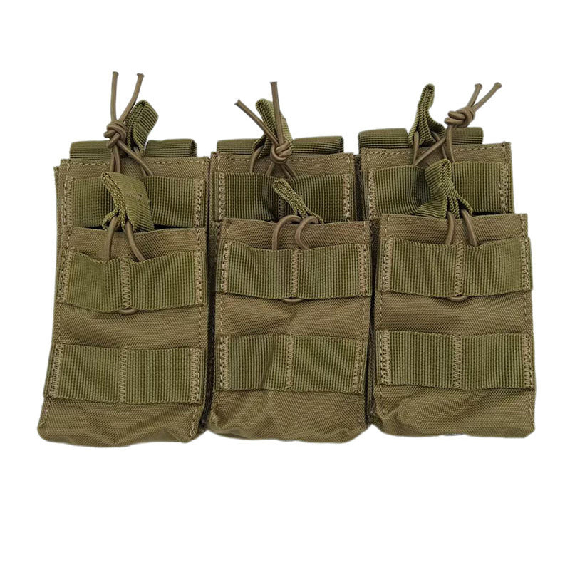 Triple Open-Top Tactical Rifle Magazine Pouch Holder for .223 / 5.56, Universal M4 M16 M14 Mag Carrier Bag