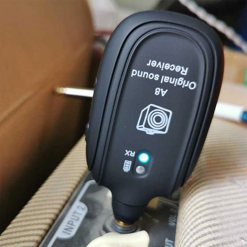A8 UHF Wireless Guitar System, Rechargeable Transmitter & Receiver, 20Hz-20kHz Full Frequency, USB Charging for Guitar, Violin,