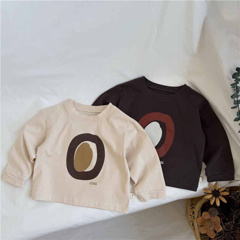 Cartoon printed long sleeved T-shirt