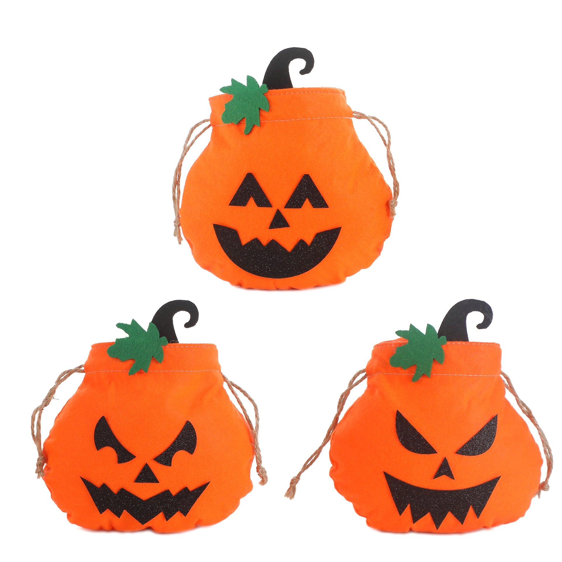 Halloween Decorative Pumpkin Face Tote Bag for Kids Candy Gift Bag Pumpkin Bag