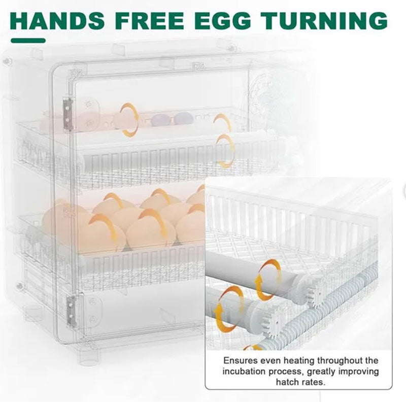 24 Egg Incubator Automatic Turner, Digital Hatchery Machine for Chicken Duck Quail, Touch Control Poultry Equipment