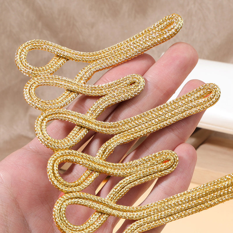 Gold Thread Chinese Knot Button, Trapezoid Frog Closure for Dancewear & Oriental Dress