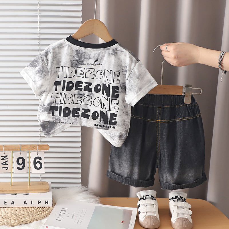 Summer short sleeved shorts two-piece set