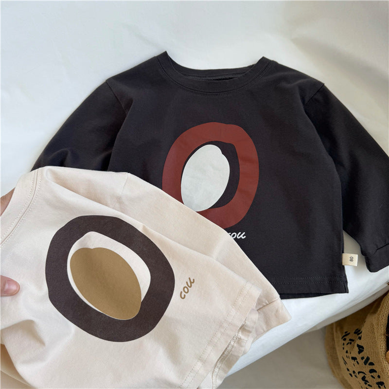 Cartoon printed long sleeved T-shirt