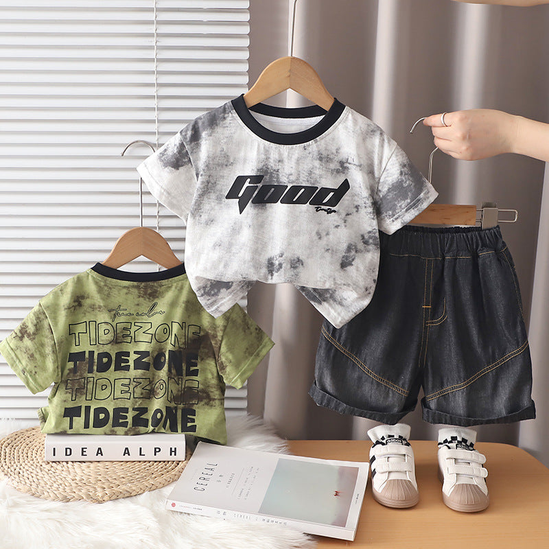 Summer short sleeved shorts two-piece set