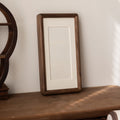 Solid Wood Desk Photo Frame - Black Walnut & Teak Finish, Rectangular Tabletop Picture Frame for Home Office Decor