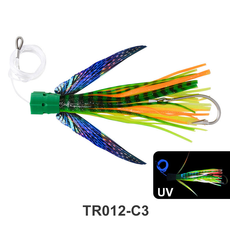 Squid Shape Trolling Lure – 225mm 77g Large Soft Fishing Bait, Deep Sea Boat Trolling Jig for Tuna & Pelagic Species