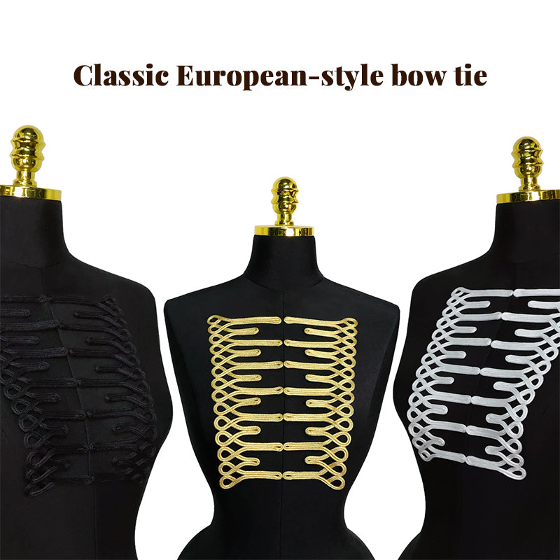 Gold Thread Chinese Knot Button, Trapezoid Frog Closure for Dancewear & Oriental Dress