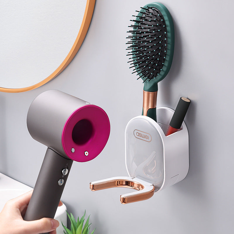 Perforated Wall Mounted Bathroom Hair Dryer Rack