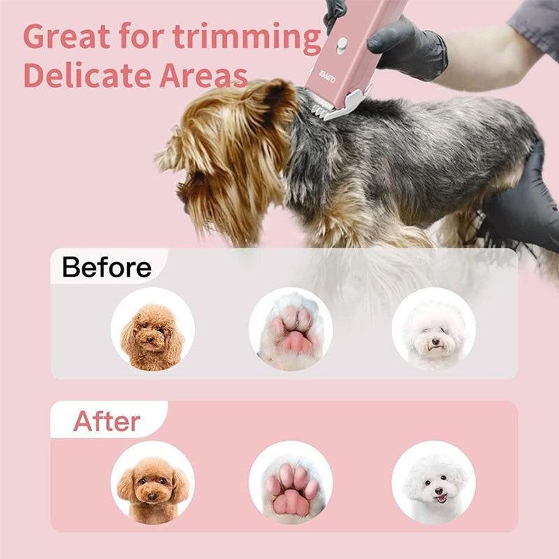 Professional Cordless Pet Clippers - Waterproof & Quiet Dog Grooming Trimmer for Home