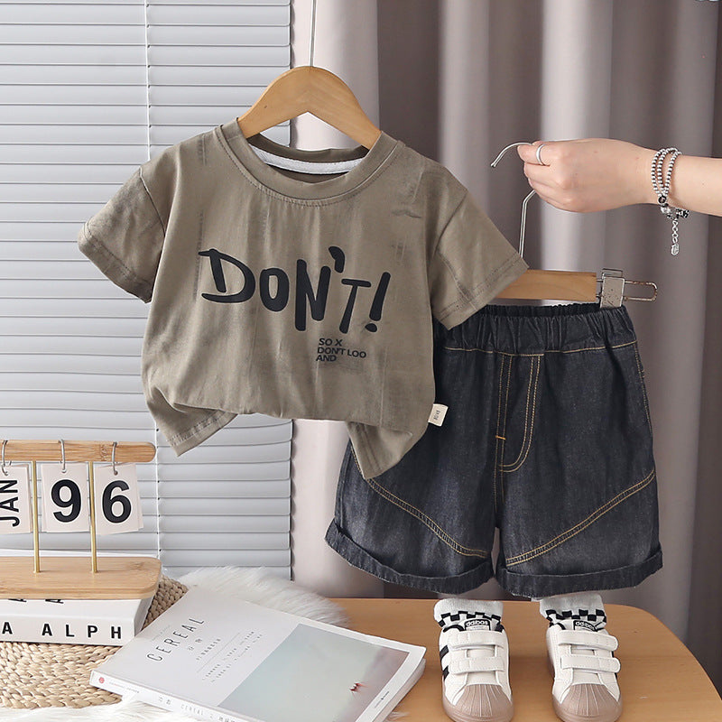 Baby summer short sleeved two-piece set