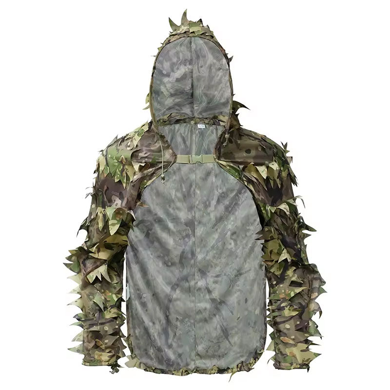 Tactical Ghillie Suit with Hat, Breathable 3D Leafy Sniper Cloak Coat for Hunting, Airsoft, Paintball, CS & Outdoor Wargame